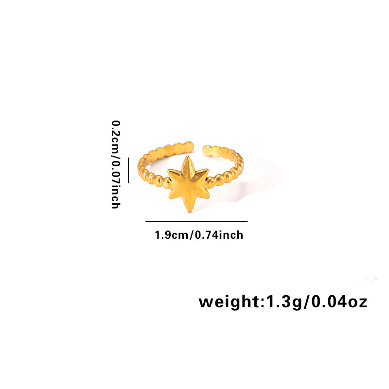 European and American fashion ins style simple titanium steel ring 18k gold-plated irregular geometric stainless steel women's jewelry hot-selling