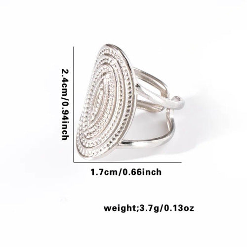 Fishtail high-end titanium steel ring fashion personality niche cross-border new palm plaid love non-fading ring