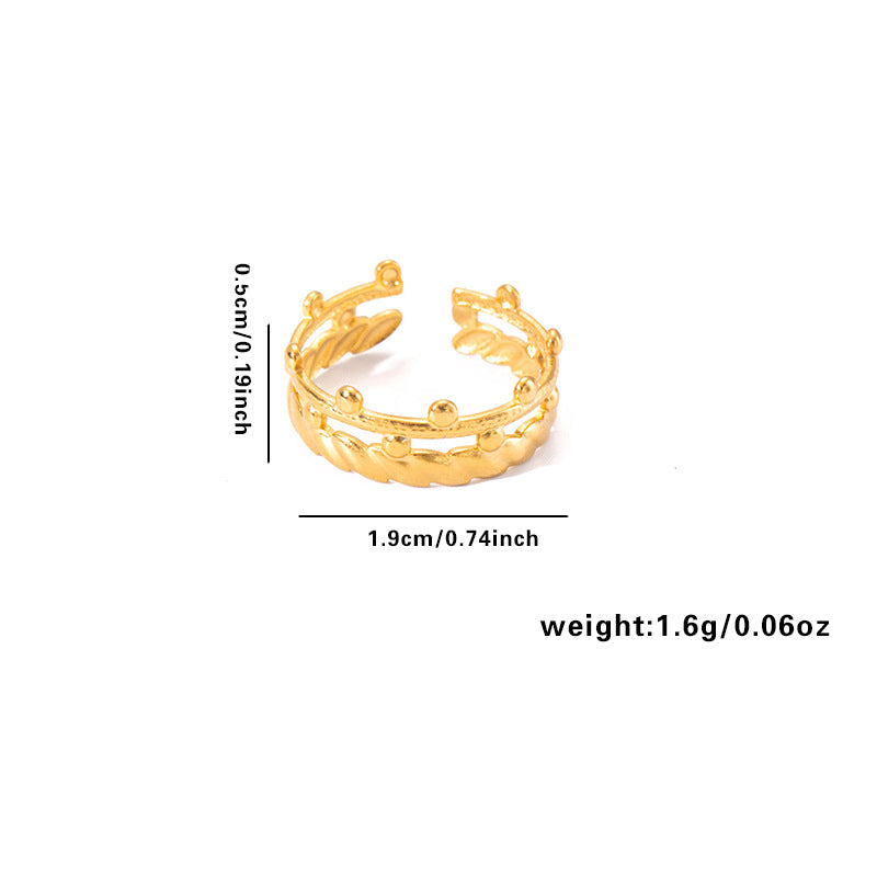 European and American fashion ins style simple titanium steel ring 18k gold-plated irregular geometric stainless steel women's jewelry hot-selling