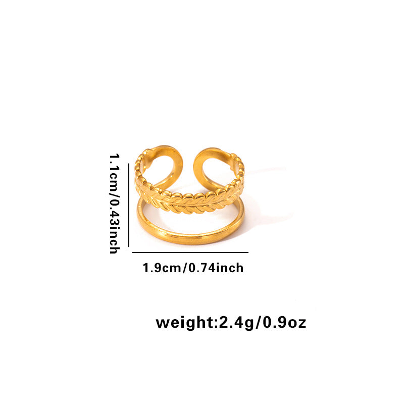 European and American fashion ins style simple titanium steel ring 18k gold-plated irregular geometric stainless steel women's jewelry hot-selling