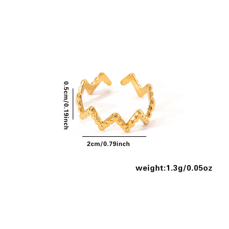 European and American fashion ins style simple titanium steel ring 18k gold-plated irregular geometric stainless steel women's jewelry hot-selling