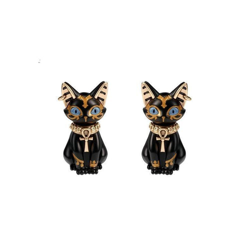 2026 New Anka Series Eye of Life Egyptian Cat Earrings