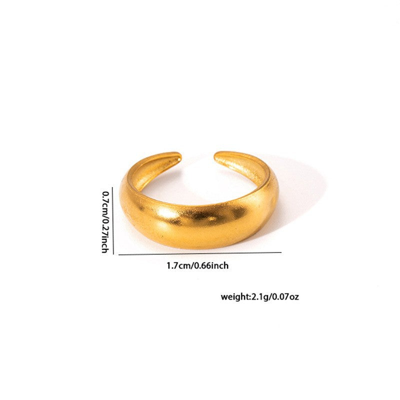 European and American fashion ins style simple titanium steel ring 18k gold-plated irregular geometric stainless steel women's jewelry hot-selling