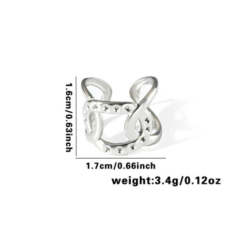 Fishtail high-end titanium steel ring fashion personality niche cross-border new palm plaid love non-fading ring