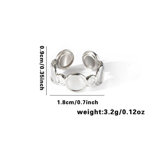 Fishtail high-end titanium steel ring fashion personality niche cross-border new palm plaid love non-fading ring