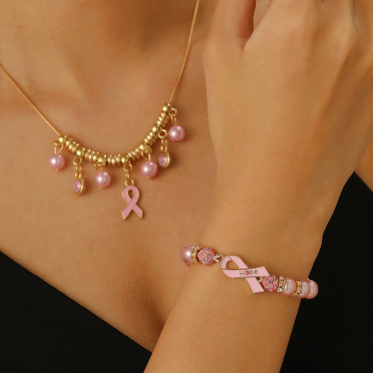 European and American cross-border baroque special-shaped pearl set jewelry women's high-end necklace earrings ring bracelet collar