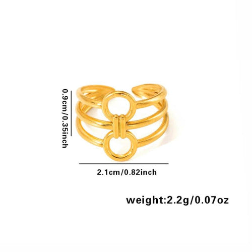 European and American fashion ins style simple titanium steel ring 18k gold-plated irregular geometric stainless steel women's jewelry hot-selling