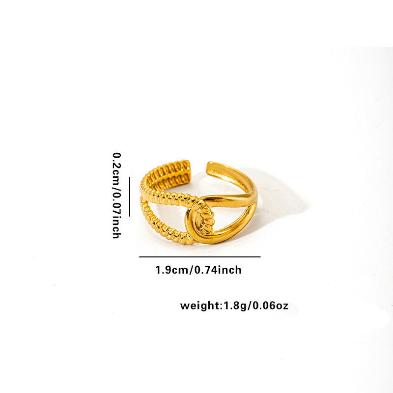 European and American fashion ins style simple titanium steel ring 18k gold-plated irregular geometric stainless steel women's jewelry hot-selling
