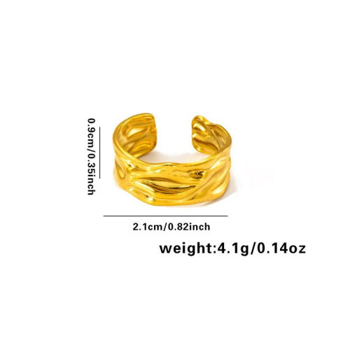 European and American fashion ins style simple titanium steel ring 18k gold-plated irregular geometric stainless steel women's jewelry hot-selling