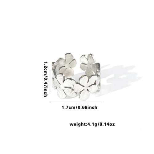 Fishtail high-end titanium steel ring fashion personality niche cross-border new palm plaid love non-fading ring