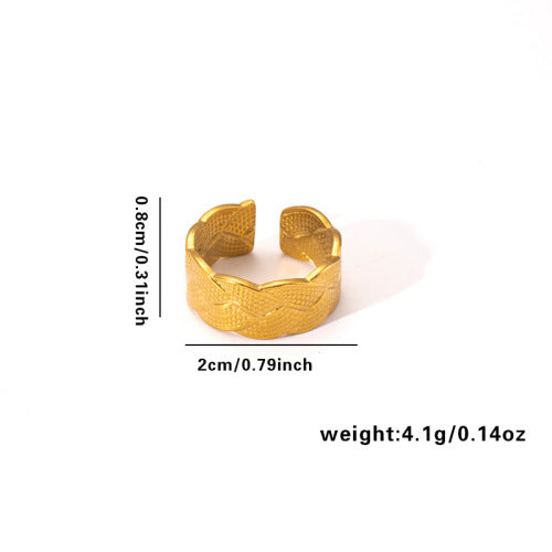 European and American fashion ins style simple titanium steel ring 18k gold-plated irregular geometric stainless steel women's jewelry hot-selling