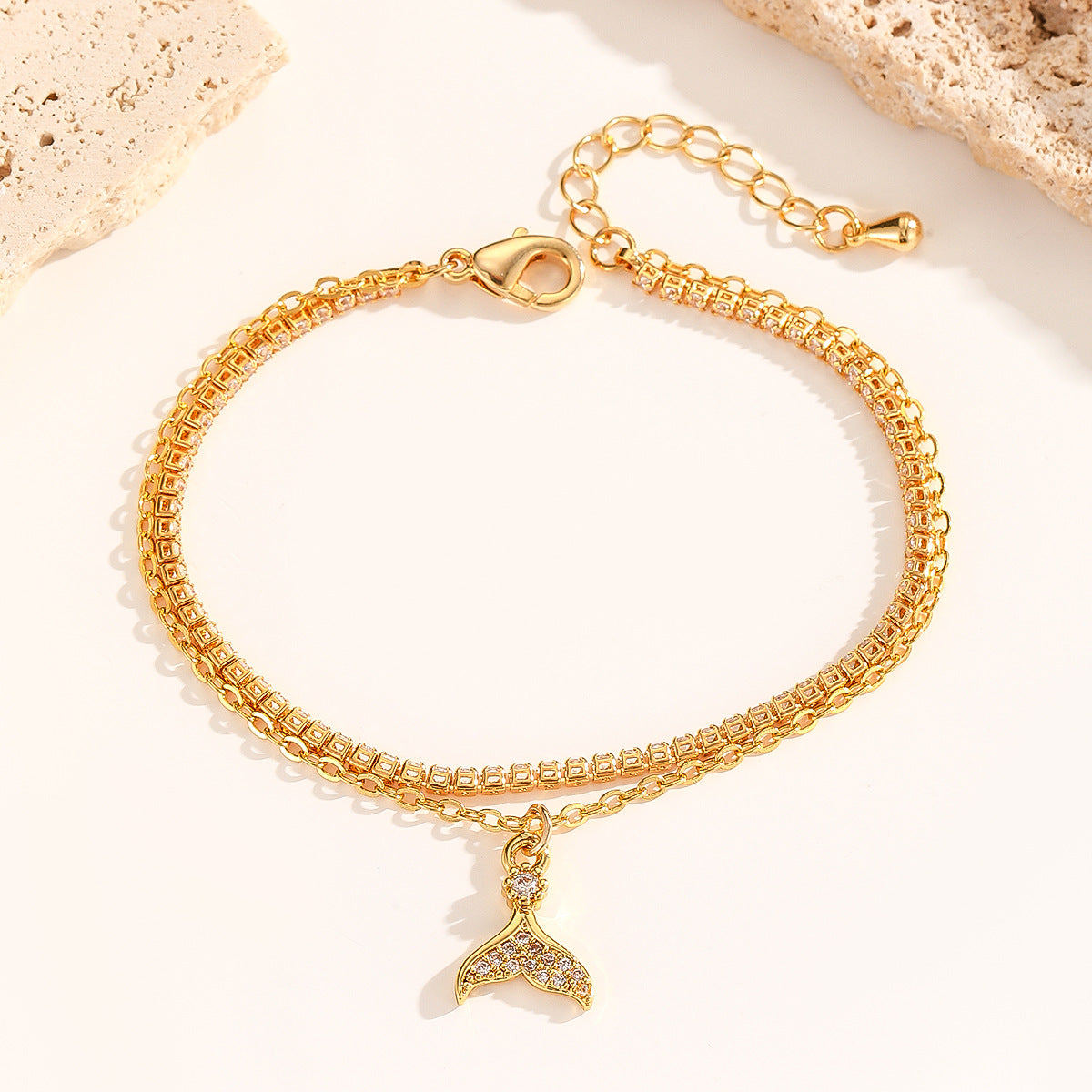 Cross-border explosive jewelry round love electroplating high-grade zircon gold-plated adjustable bracelet wholesale female