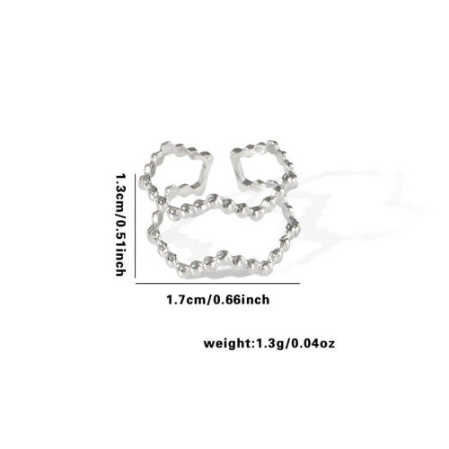 Fishtail high-end titanium steel ring fashion personality niche cross-border new palm plaid love non-fading ring