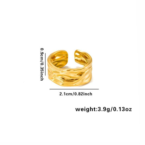 European and American fashion ins style simple titanium steel ring 18k gold-plated irregular geometric stainless steel women's jewelry hot-selling