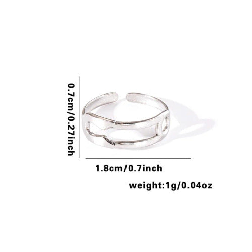 Fishtail high-end titanium steel ring fashion personality niche cross-border new palm plaid love non-fading ring