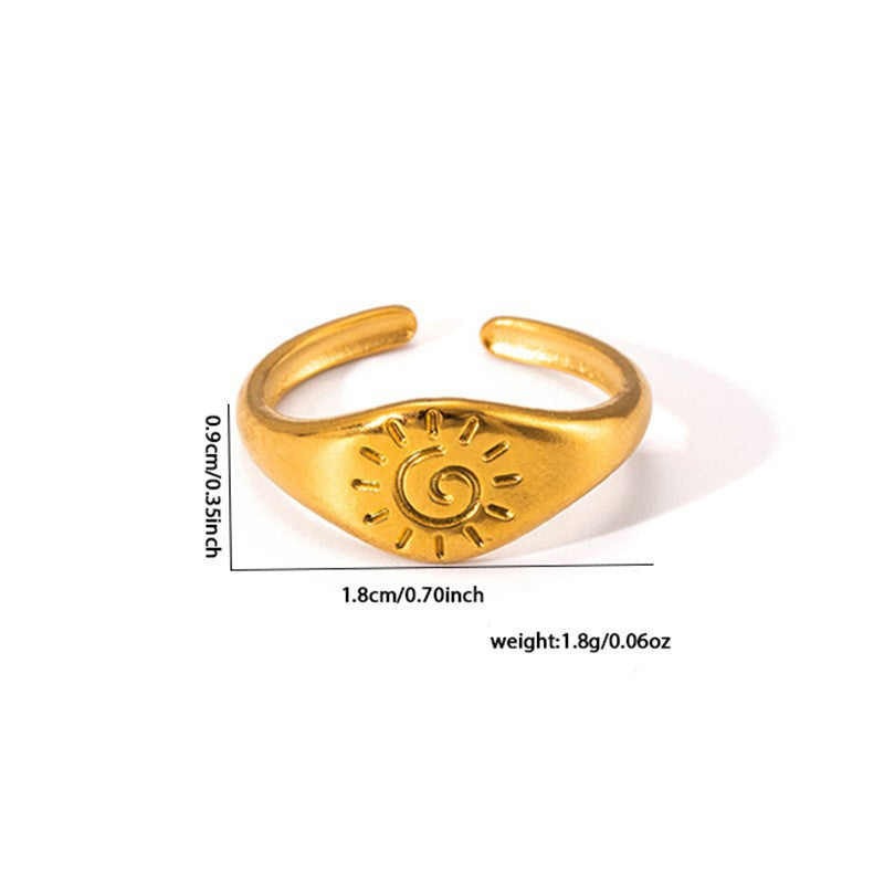 European and American fashion ins style simple titanium steel ring 18k gold-plated irregular geometric stainless steel women's jewelry hot-selling