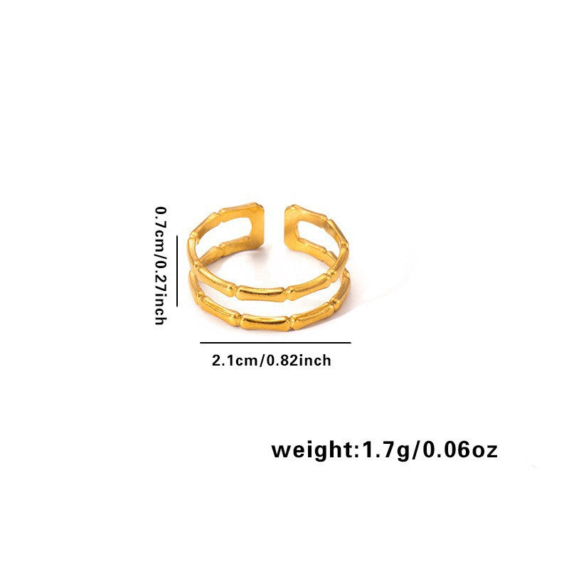 European and American fashion ins style simple titanium steel ring 18k gold-plated irregular geometric stainless steel women's jewelry hot-selling