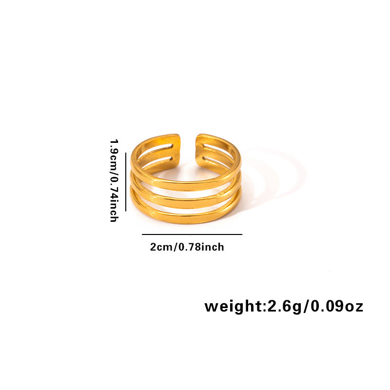European and American fashion ins style simple titanium steel ring 18k gold-plated irregular geometric stainless steel women's jewelry hot-selling