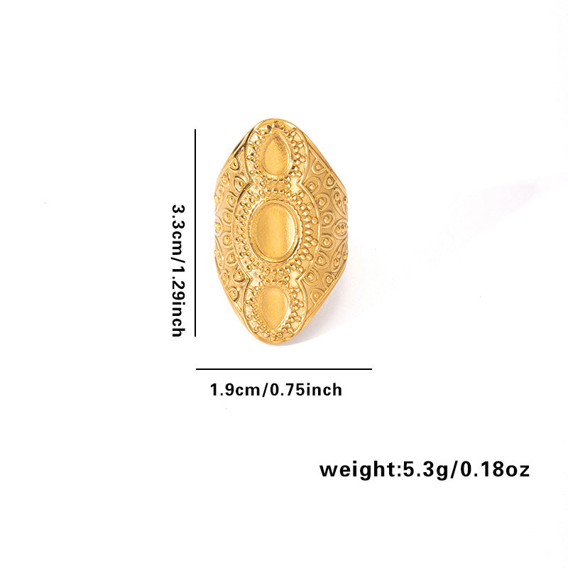 European and American fashion ins style simple titanium steel ring 18k gold-plated irregular geometric stainless steel women's jewelry hot-selling