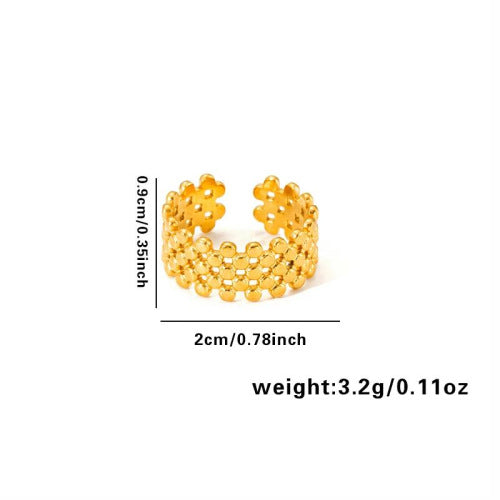 European and American fashion ins style simple titanium steel ring 18k gold-plated irregular geometric stainless steel women's jewelry hot-selling