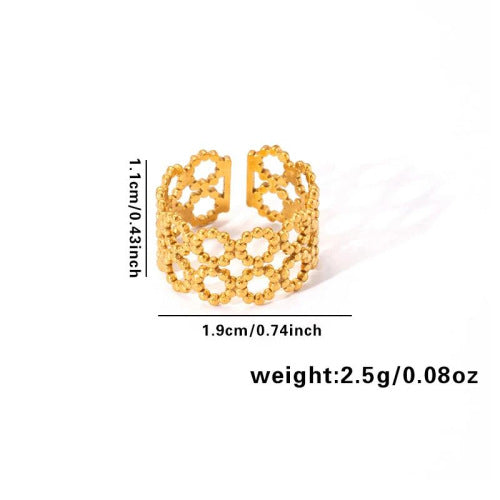 European and American fashion ins style simple titanium steel ring 18k gold-plated irregular geometric stainless steel women's jewelry hot-selling