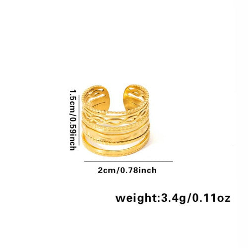 European and American fashion ins style simple titanium steel ring 18k gold-plated irregular geometric stainless steel women's jewelry hot-selling