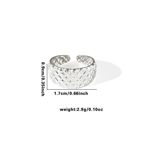 Fishtail high-end titanium steel ring fashion personality niche cross-border new palm plaid love non-fading ring