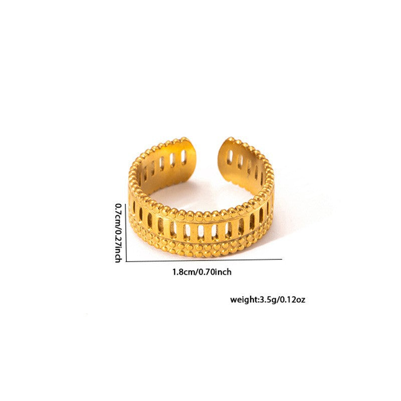 European and American fashion ins style simple titanium steel ring 18k gold-plated irregular geometric stainless steel women's jewelry hot-selling