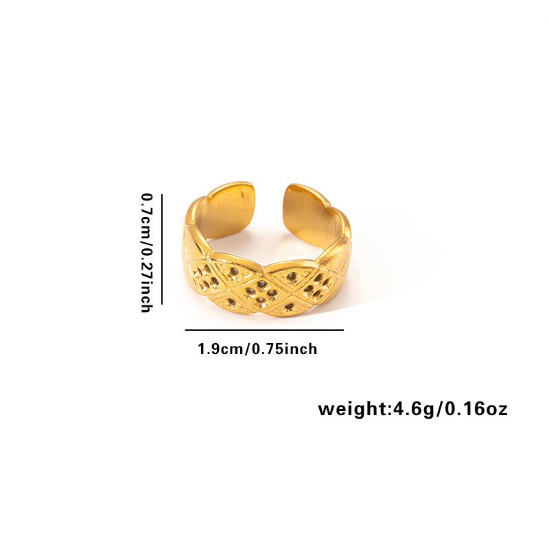 European and American fashion ins style simple titanium steel ring 18k gold-plated irregular geometric stainless steel women's jewelry hot-selling