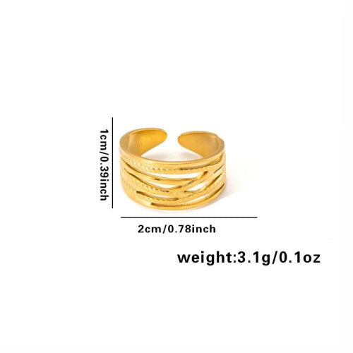 European and American fashion ins style simple titanium steel ring 18k gold-plated irregular geometric stainless steel women's jewelry hot-selling