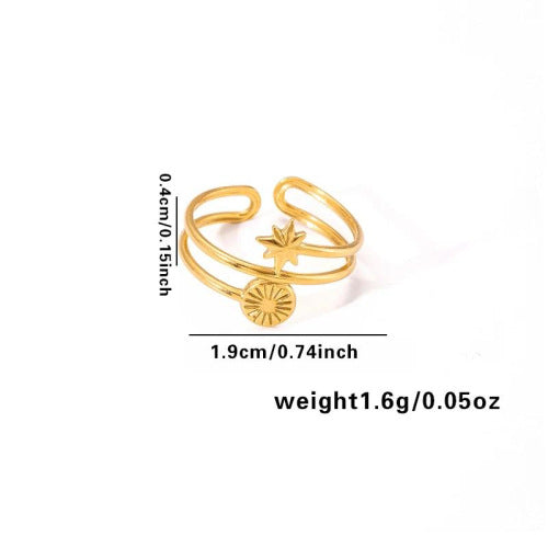 European and American fashion ins style simple titanium steel ring 18k gold-plated irregular geometric stainless steel women's jewelry hot-selling
