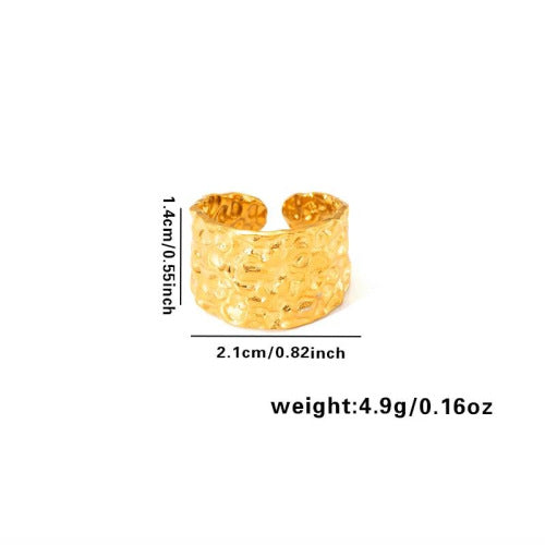 European and American fashion ins style simple titanium steel ring 18k gold-plated irregular geometric stainless steel women's jewelry hot-selling