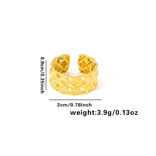 European and American fashion ins style simple titanium steel ring 18k gold-plated irregular geometric stainless steel women's jewelry hot-selling