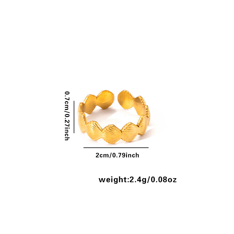 European and American fashion ins style simple titanium steel ring 18k gold-plated irregular geometric stainless steel women's jewelry hot-selling