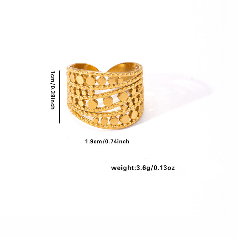 European and American fashion ins style simple titanium steel ring 18k gold-plated irregular geometric stainless steel women's jewelry hot-selling