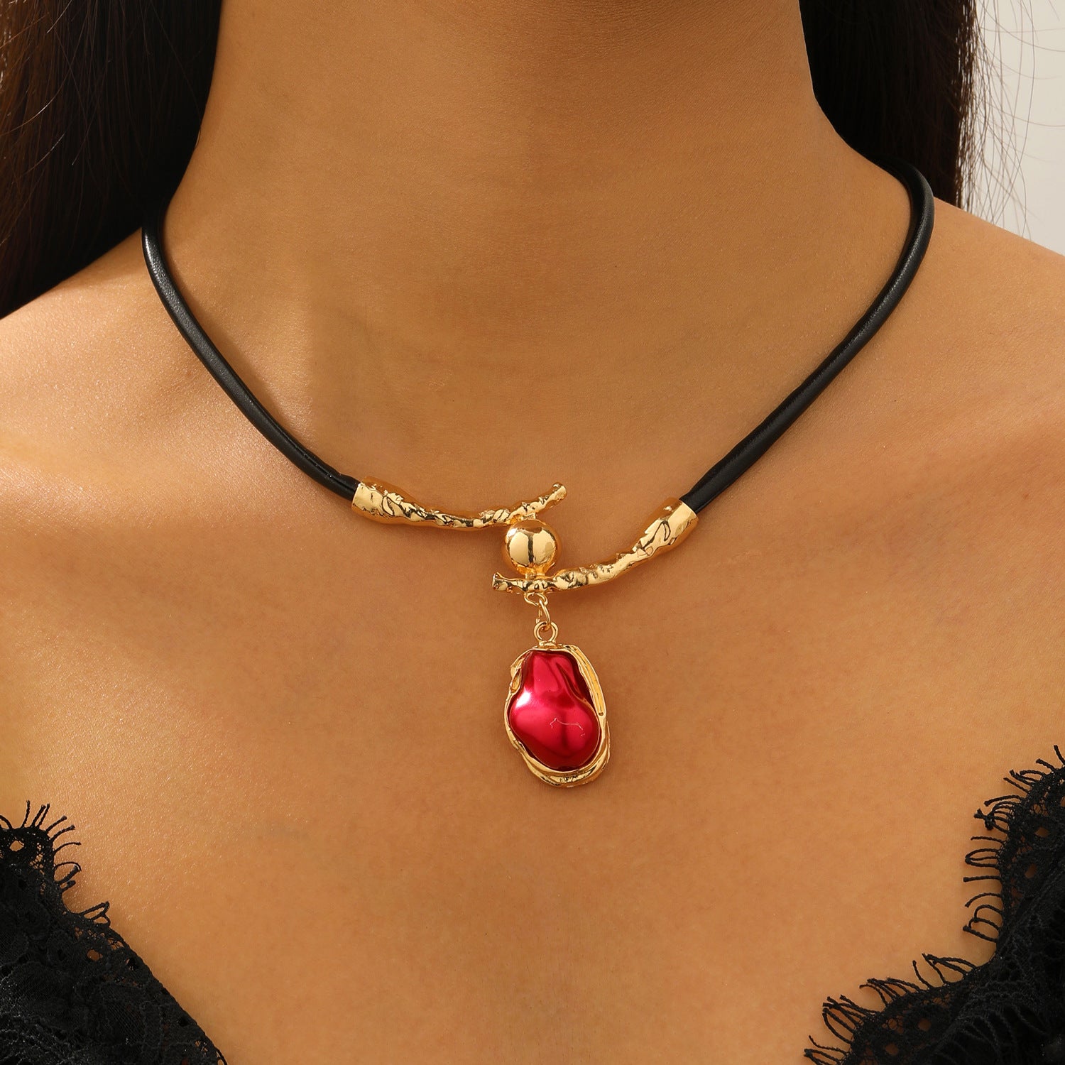 European and American cross-border baroque special-shaped pearl set jewelry women's high-end necklace earrings ring bracelet collar