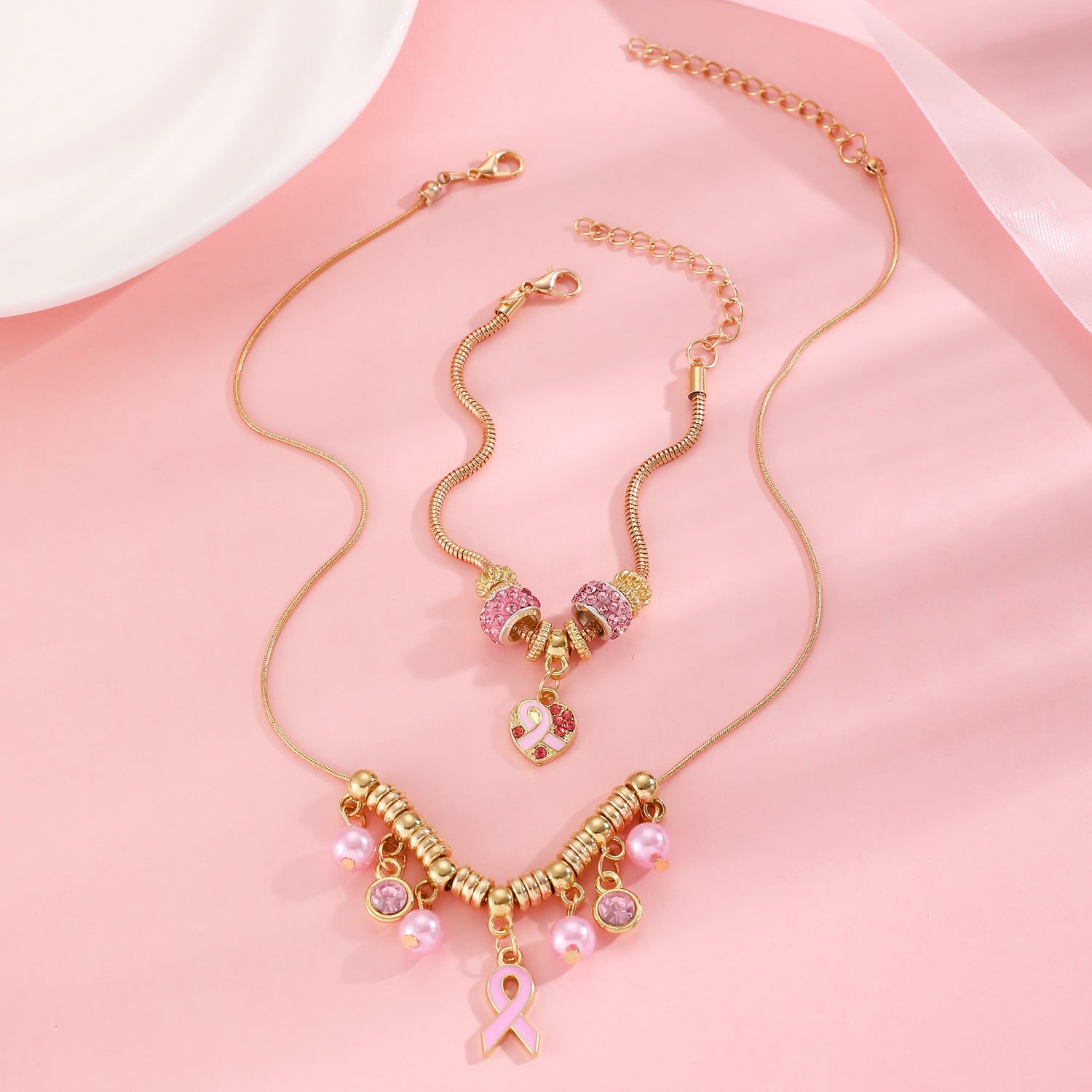 European and American cross-border baroque special-shaped pearl set jewelry women's high-end necklace earrings ring bracelet collar