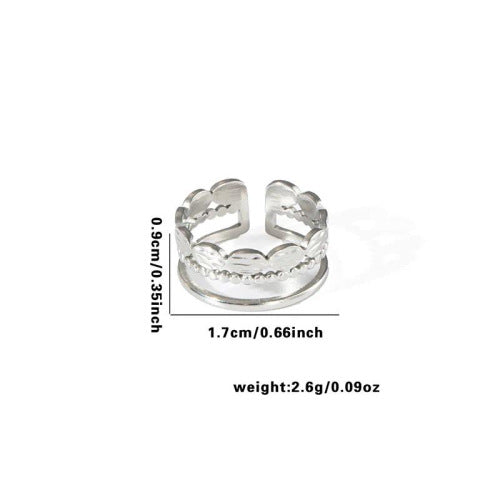 Fishtail high-end titanium steel ring fashion personality niche cross-border new palm plaid love non-fading ring