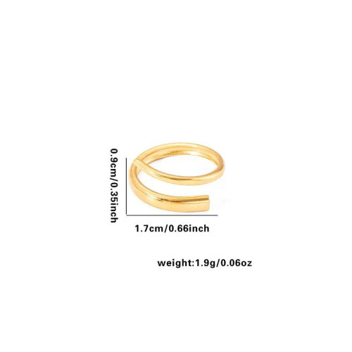 European and American fashion ins style simple titanium steel ring 18k gold-plated irregular geometric stainless steel women's jewelry hot-selling