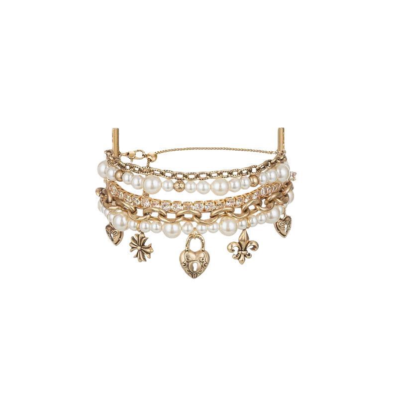 New Love Lock Cylinder Series Pearl Love Pendant Bracelet Multi-layer Stacked Wearing Bracelet
