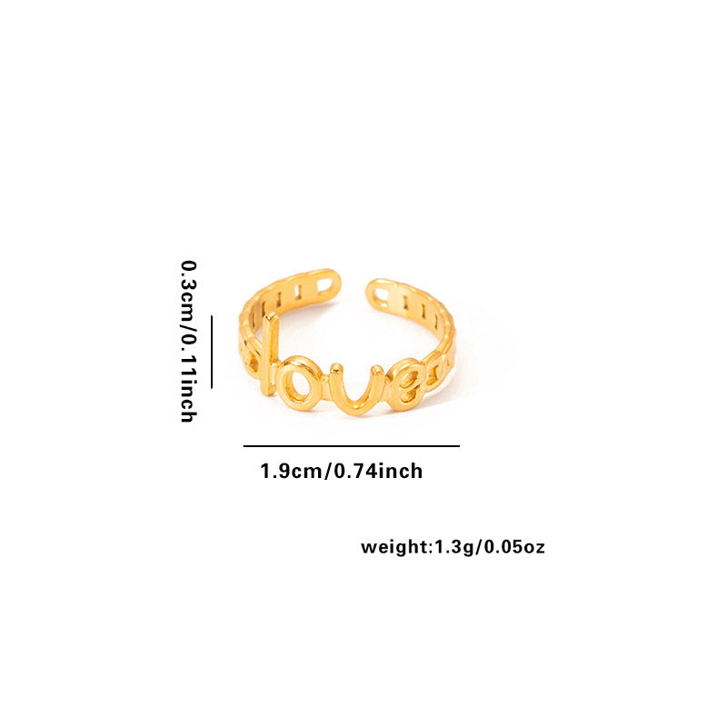 European and American fashion ins style simple titanium steel ring 18k gold-plated irregular geometric stainless steel women's jewelry hot-selling