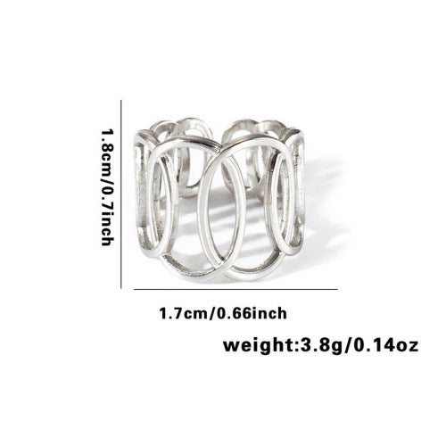 Fishtail high-end titanium steel ring fashion personality niche cross-border new palm plaid love non-fading ring