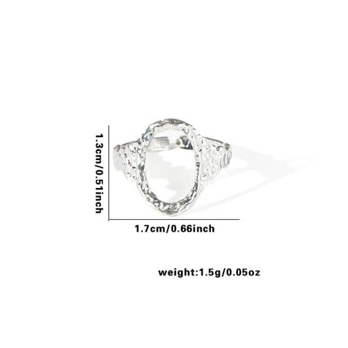 Fishtail high-end titanium steel ring fashion personality niche cross-border new palm plaid love non-fading ring