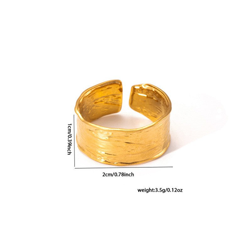 European and American fashion ins style simple titanium steel ring 18k gold-plated irregular geometric stainless steel women's jewelry hot-selling