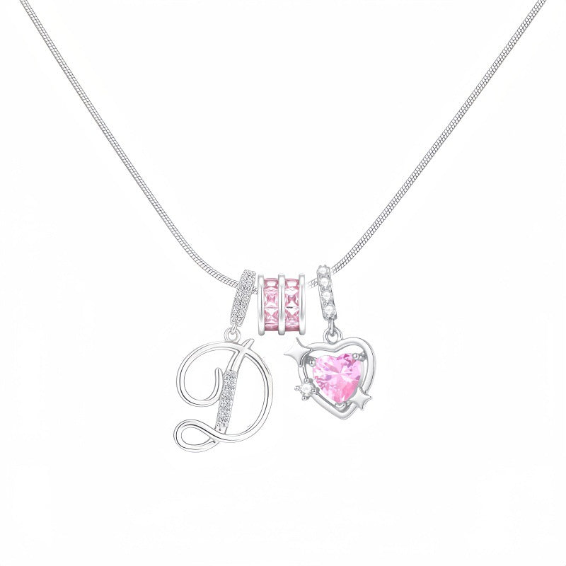 Cross-border explosion wish-love zircon English alphabet necklace series ins girlfriend gift