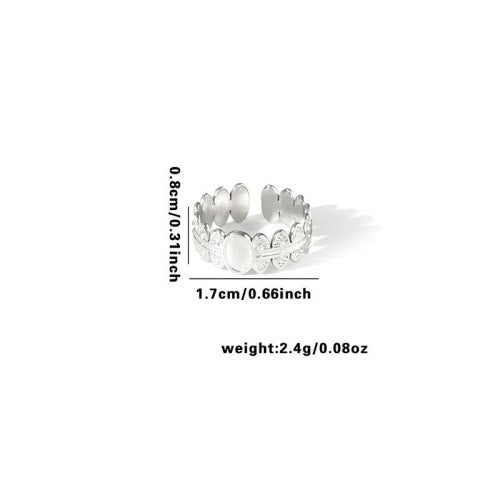 Fishtail high-end titanium steel ring fashion personality niche cross-border new palm plaid love non-fading ring