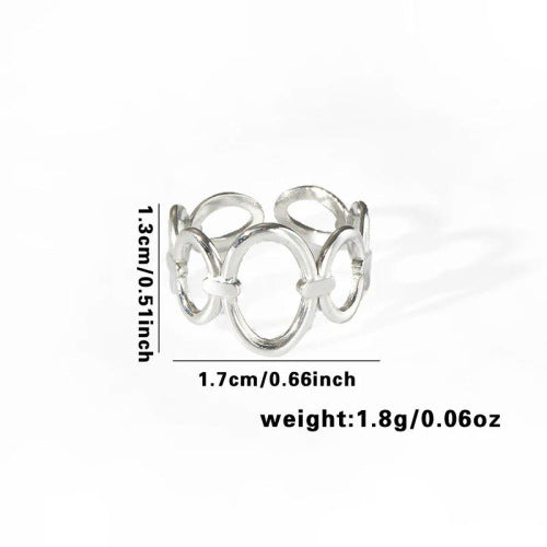 Fishtail high-end titanium steel ring fashion personality niche cross-border new palm plaid love non-fading ring