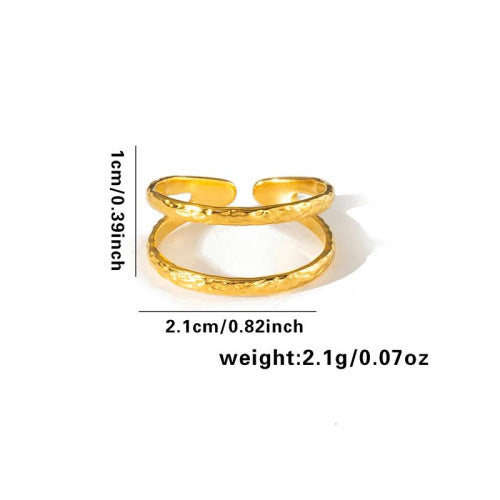 European and American fashion ins style simple titanium steel ring 18k gold-plated irregular geometric stainless steel women's jewelry hot-selling