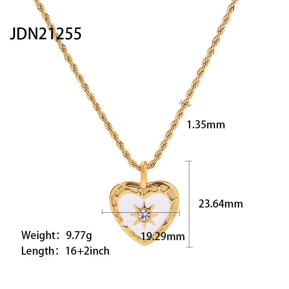 Jingqiao European and American cross-border jewelry titanium steel pearl necklace accessories women's sweater chain autumn and winter stainless steel jewelry cross-border
