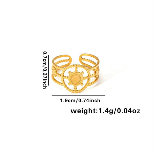 European and American fashion ins style simple titanium steel ring 18k gold-plated irregular geometric stainless steel women's jewelry hot-selling